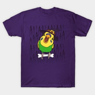 halloween screm - green budgie T-Shirt